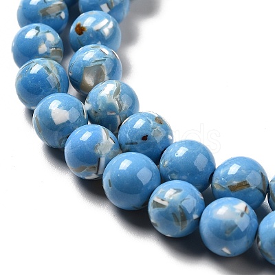 Synthetic Turquoise and Sea Shell Assembled Beads Strands G-D482-01D-04-1