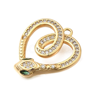 Brass Micro Pave Cubic Zirconia Pendants KK-B147-06C-G-1