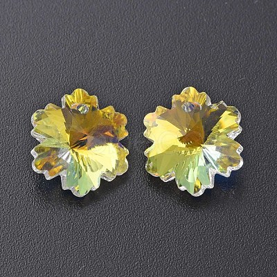 Electroplated Glass Charms EGLA-N006-015D-1