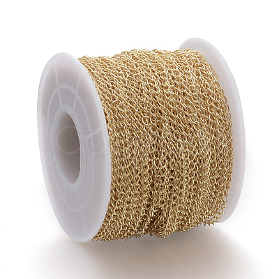 Soldered Brass Curb Chains KK-S332-12G-1