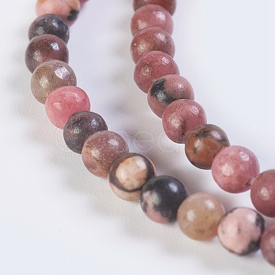 Natural Rhodonite Beads Strands G-K254-04-4mm-1