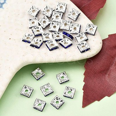 Brass Rhinestone Spacer Beads X-RSB072-1