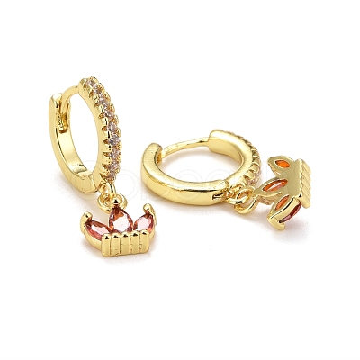 Rack Plating Brass Micro Pave Cubic Zirconia Huggie Hoop Earrings EJEW-F278-19-G-1