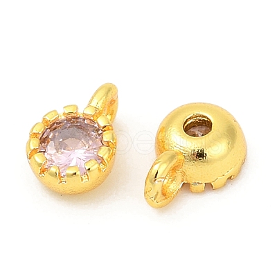 Brass Pave Cubic Zirconia Pendants KK-H204-03G-04-1