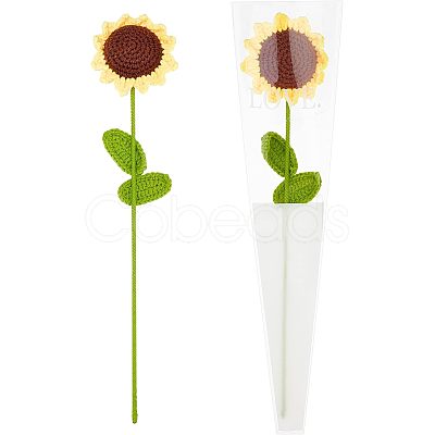 Cotton Knitting Artificial Flower AJEW-WH0013-50-1