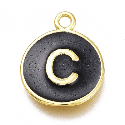 Brass Enamel Pendants KK-H103-02C-G-1