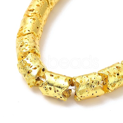 Electroplated Natural Lava Rock Beads Strands G-G984-03-1