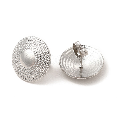 Non-Tarnish 304 Stainless Steel Flat Round Stud Earrings for Women EJEW-I281-20P-1