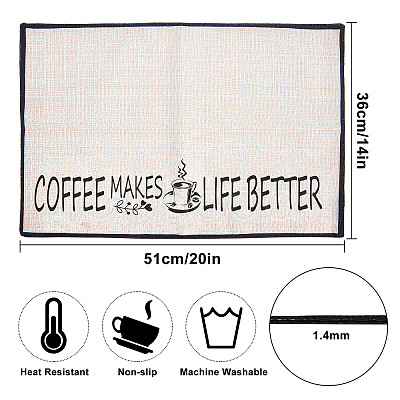 Coffee Theme Cotton and Linen Cup Mats AJEW-WH0201-013-1