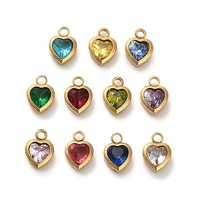 304 Stainless Steel Rhinestone Pendants X-STAS-B084-01G-1