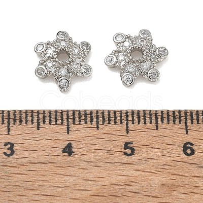 Brass Micro Pave Cubic Zirconia Bead Caps CU-CBA6E4E-10P-1