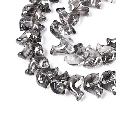 Electroplate Transparent Glass Beads Strands EGLA-N017-06-A06-1