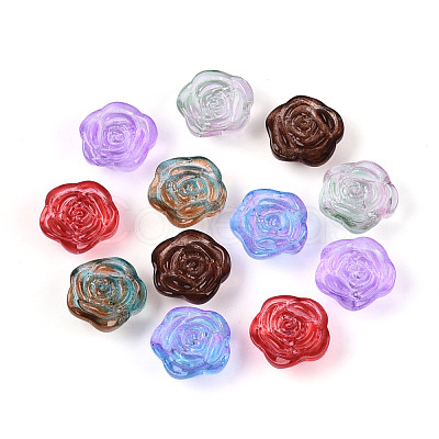 Baking Paint Transparent Glass Beads DGLA-T004-40B-M-1