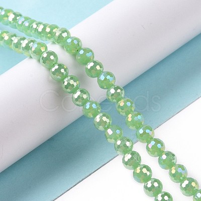 Electroplate Opaque Solid Color Glass Beads Strands X-GLAA-E036-10C-1