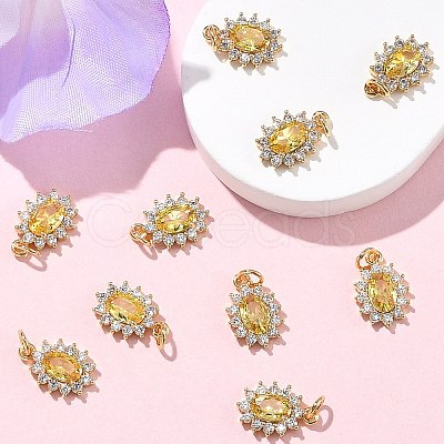 SHEGRACE Brass Micro Pave Cubic Zirconia Pendants XGRQ2O150-446C-G-1