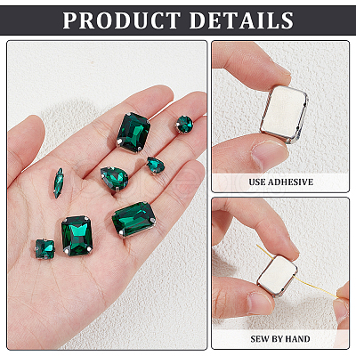 140Pcs 7 Styles Sew on Glass Rhinestone RGLA-ME0001-02-1