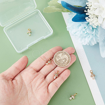 Brass Micro Pave Cubic Zirconia Charms KK-BBC0003-20-1