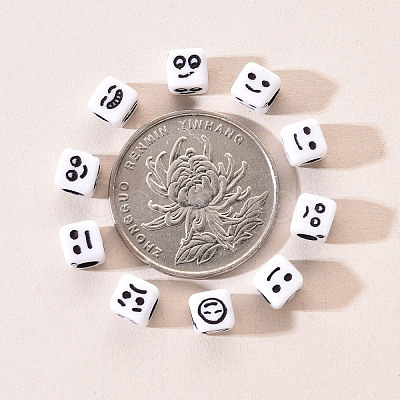 Craft White Acrylic Beads MACR-YW0001-13-1