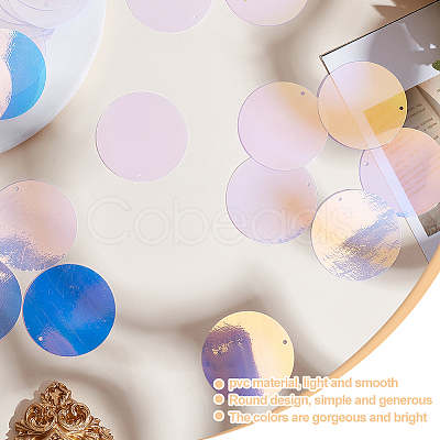 Iridescent PVC Paillette/Sequins Pendants PVC-GO0001-02E-1