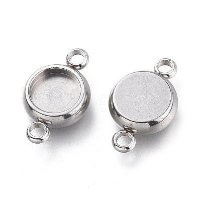Non-Tarnish 304 Stainless Steel Cabochon Connector Settings STAS-I161-03B-P-1