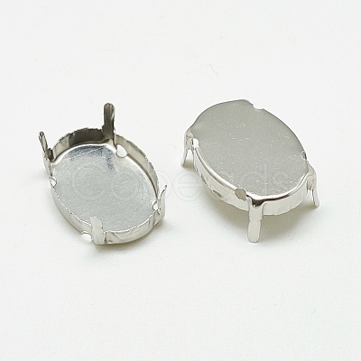 Non-Tarnish 201 Stainless Steel Sew on Prong Settings STAS-T032-03-18x25mm-1