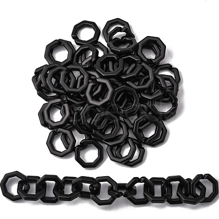 Opaque Spray Painted Acrylic Linking Rings OACR-S021-26A-C01-1