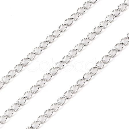 Anti-Tarnish Rhodium Plated 925 Sterling Silver Curb Chains STER-E072-01P-02-1