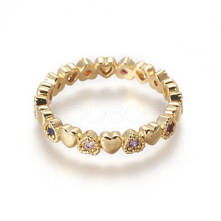 Cubic Zirconia Rings RJEW-P074-08G-1