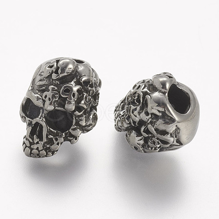 304 Stainless Steel European Beads STAS-P144-08AS-1