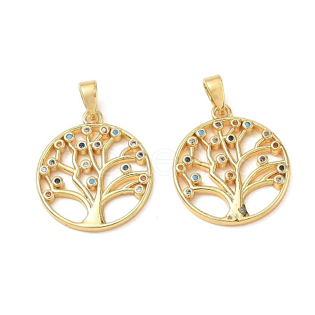 Brass Micro Pave Cubic Zirconia Pendants CU-CBA84C5-09G-01-1
