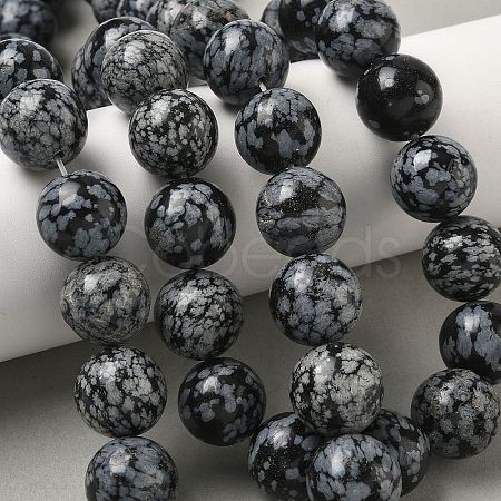 Natural Snowflake Obsidian Beads Strands G-F818-A10-16mm-1