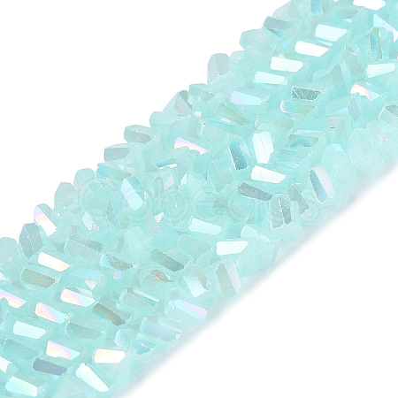 Electroplate Imitation Jade Glass Beads Strands EGLA-Q139-01A-B05-1