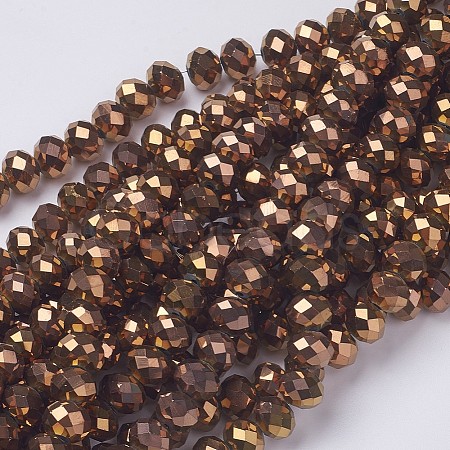 Electroplate Glass Beads Strands LS-GR7X10MMY-C-1