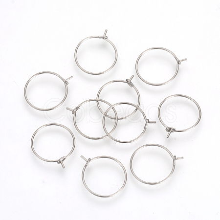 Tarnish Resistant 304 Stainless Steel Hoop Earrings X-STAS-R071-40-1
