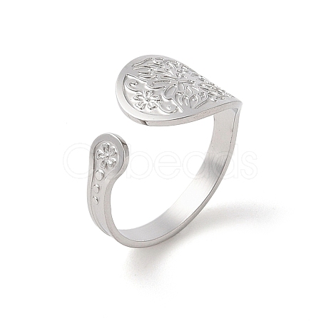 Non-Tarnish 304 Stainless Steel Cuff Rings LS-RJEW-Q812-01P-1