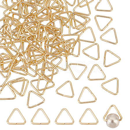 PandaHall Elite Brass Triangle Linking Ring KK-PH0009-11-1