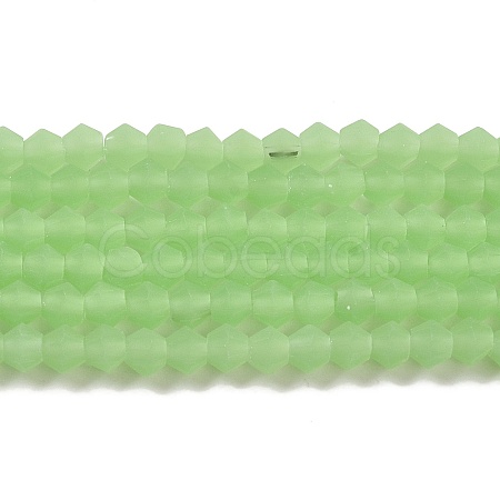 Imitation Jade Frosted Glass Bead Strands GLAA-F029-JM4mm-B01-1