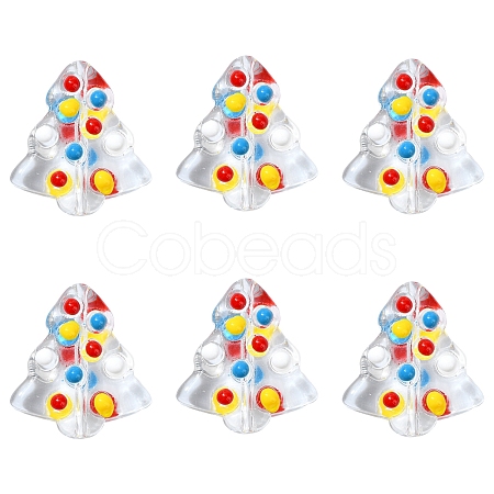 6Pcs Handmade Bumpy Glass Beads Strands LAMP-FS0001-16F-1