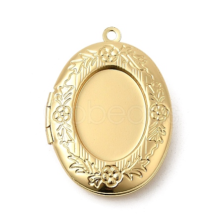 Brass Locket Pendants KK-P342-01B-G-1