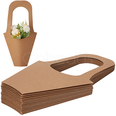 20Pcs Kraft Paper Hand-held Bouquet Bag CARB-GF0001-02-1