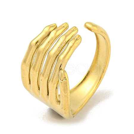 304 Stainless Steel Open Cuff Ring RJEW-C067-17G-1