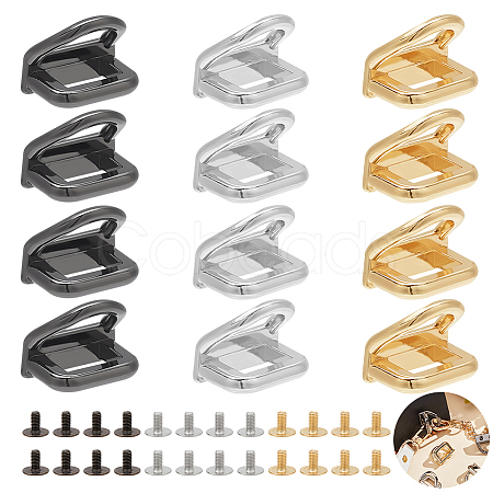 WADORN 12 Sets 3 Colors Zinc Alloy Double D Ring Clasps FIND-WR0010-83-1