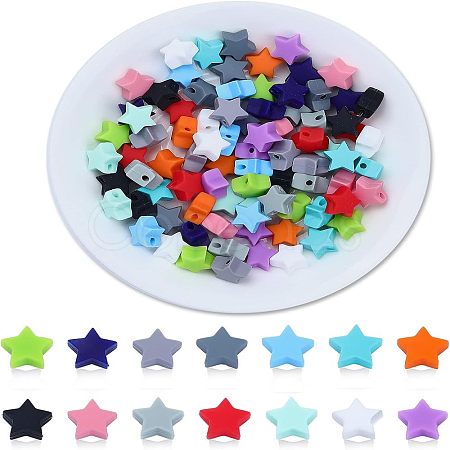 84Pcs 14 Colors Silicone Beads SIL-CA0001-26-1