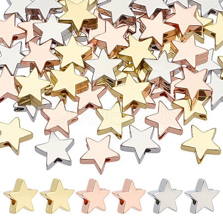 60Pcs 3 Colors Brass Beads KK-PH0012-16-1