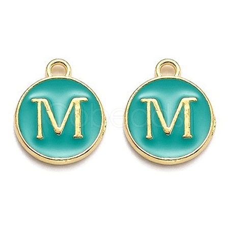 Golden Plated Alloy Enamel Charms X-ENAM-Q437-15M-1