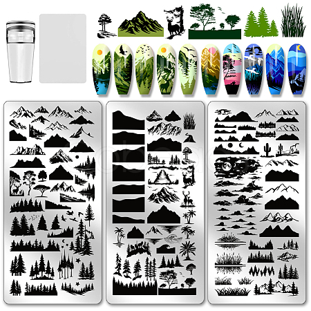 Stainless Steel DIY Nail Art Templates MRMJ-WH0092-187-1