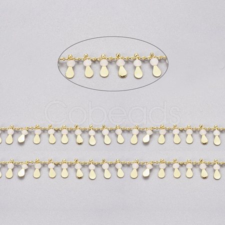 3.28 Feet Handmade Glass Beaded Chains X-CHC-E020-01C-1