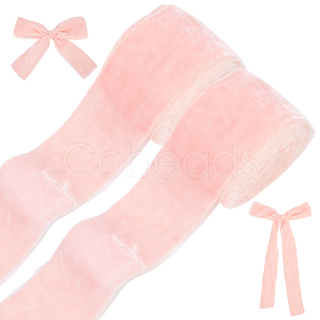 Velvet Frayed Fringe Ribbon OCOR-WH0082-485D-1