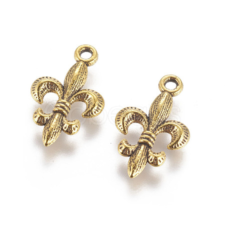 Tibetan Style Alloy Metal Fleur De Lis Pendants X-PALLOY-EA8747Y-AG-1