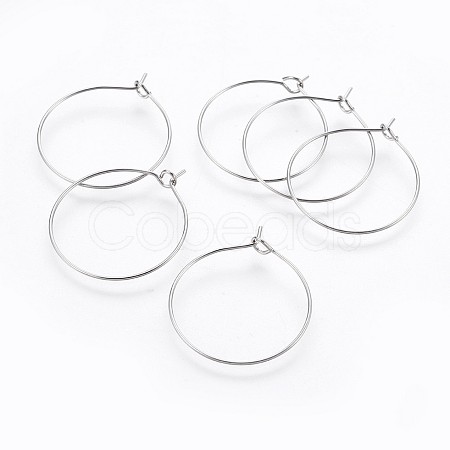 316 Surgical Stainless Steel Hoop Earring Findings STAS-P221-01C-P-1